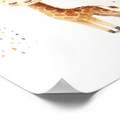 Waterverf regenboog Giraffe droom groot Poster (Hoek)