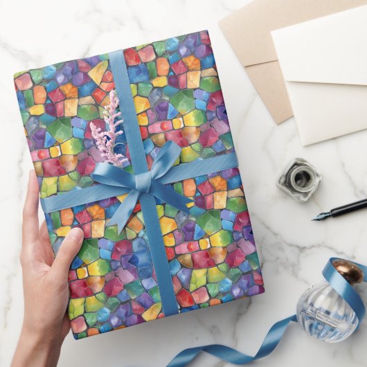 Waterverf Regenboog Glas in Lood Cadeaupapier (Geschenken)