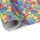 Waterverf Regenboog Glas in Lood Cadeaupapier (Rol Hoek)