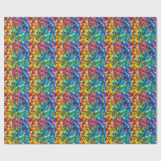 Waterverf regenboog Glas in lood Cadeaupapier (Vlak)