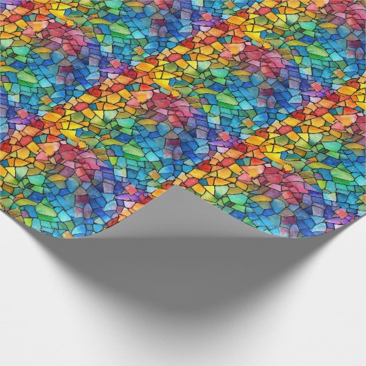 Waterverf regenboog Glas in lood Cadeaupapier (Hoek)