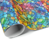 Waterverf regenboog Glas in lood Cadeaupapier (Rol Hoek)