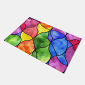 Waterverf Regenboog Glas in Lood Deurmat (Schuin)