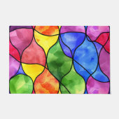 Waterverf Regenboog Glas in Lood Deurmat (Voorkant)