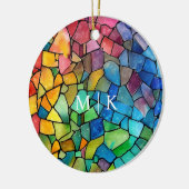 Waterverf regenboog Glas in lood Keramisch Ornament (Links)