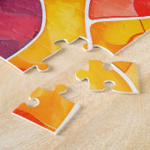 Waterverf regenboog Glas in lood Legpuzzel (Zijkant)