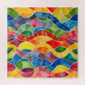 Waterverf regenboog Glas in lood Legpuzzel (Horizontaal)