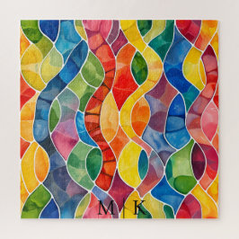 Waterverf regenboog Glas in lood Legpuzzel