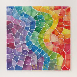 Waterverf regenboog Glas in lood Legpuzzel