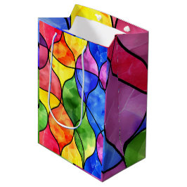 Waterverf regenboog Glas in lood Medium Cadeauzakje