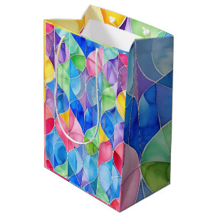 Waterverf Regenboog Glas in Lood Medium Cadeauzakje
