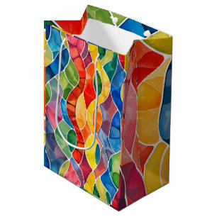 Waterverf Regenboog Glas in Lood Medium Cadeauzakje