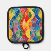 Waterverf regenboog Glas in lood Pannenlap (Voorkant)