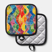 Waterverf regenboog Glas in lood Pannenlap (Voorkant / Achterkant)