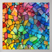 Waterverf regenboog Glas in lood Poster (Voorkant)