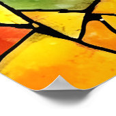 Waterverf regenboog Glas in lood Poster (Hoek)