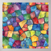 Waterverf regenboog Glas in lood Poster (Voorkant)