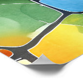 Waterverf regenboog Glas in lood Poster (Hoek)