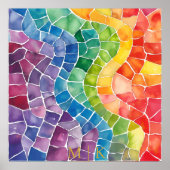 Waterverf regenboog Glas in lood Poster (Voorkant)