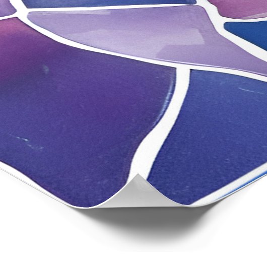 Waterverf regenboog Glas in lood Poster (Hoek)