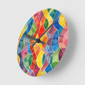 Waterverf regenboog Glas in lood Ronde Klok (Hoek)