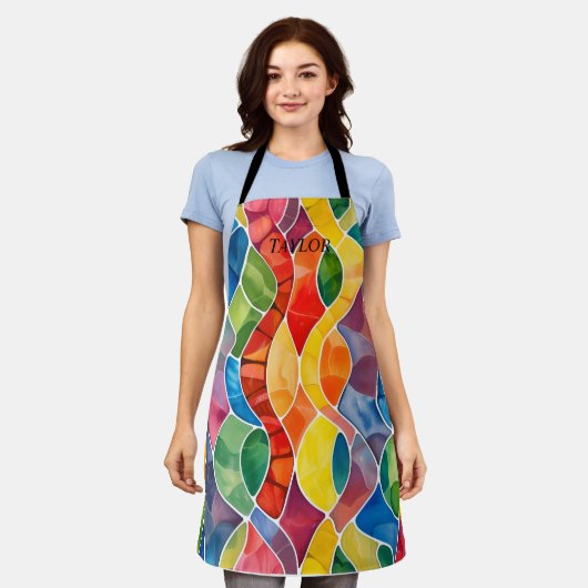 Waterverf regenboog Glas in lood Schort (Gedragen)