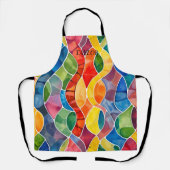 Waterverf regenboog Glas in lood Schort (Voorkant)