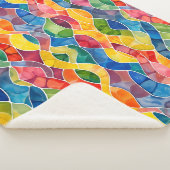 Waterverf regenboog Glas in lood Sherpa Deken (3/4)