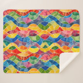 Waterverf regenboog Glas in lood Sherpa Deken (Voorkant (horizontaal))