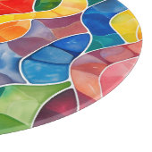 Waterverf regenboog Glas in lood Snijplank (Hoek)