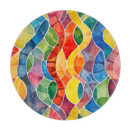 Waterverf regenboog Glas in lood Snijplank