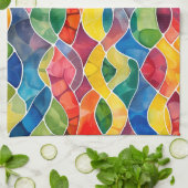 Waterverf regenboog Glas in lood Theedoek (Gevouwen)