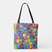 Waterverf regenboog Glas in lood Tote Bag (Achterkant)