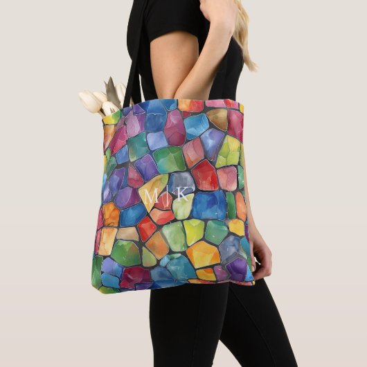 Waterverf regenboog Glas in lood Tote Bag (Dichtbij)