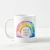 Waterverf regenboog goede vibes alleen koffie Mok (Links)