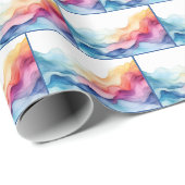 Waterverf regenboog golven cadeaupapier (Rol Hoek)