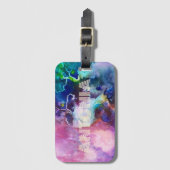 Waterverf regenboog grillige  naam bagagelabel (Voorkant (verticaal))