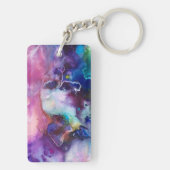 Waterverf regenboog grillige naam sleutelhanger (achterkant)