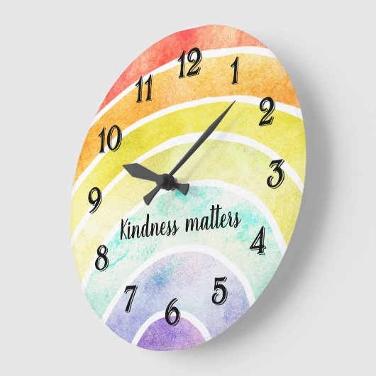 Waterverf regenboog grote klok (Hoek)