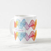 Waterverf regenboog Hand-geschilderde monogram Koffiemok (Voorkant links)