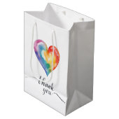 Waterverf Regenboog Hart Bedankt Cadeautas (Voorkant Gekanteld)