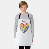 Waterverf Regenboog Hart Gepersonaliseerd Schort (Gedragen)