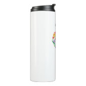 Waterverf Regenboog Hart Gepersonaliseerd Thermosbeker (Gedraaid links)
