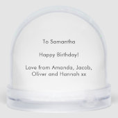 Waterverf Regenboog Hart Persoonlijke Verjaardag Sneeuwbol (Achterkant)