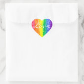 Waterverf regenboog hart sticker (Tas)