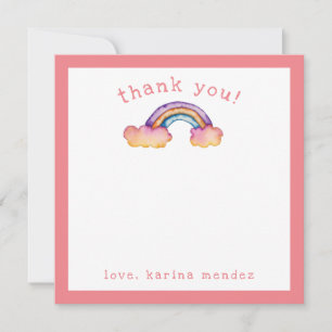 Waterverf Regenboog Kinderen Gepersonaliseerd Bedankkaart