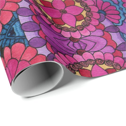 Waterverf Regenboog Kleur Mandala Cadeaupapier (Rol Hoek)