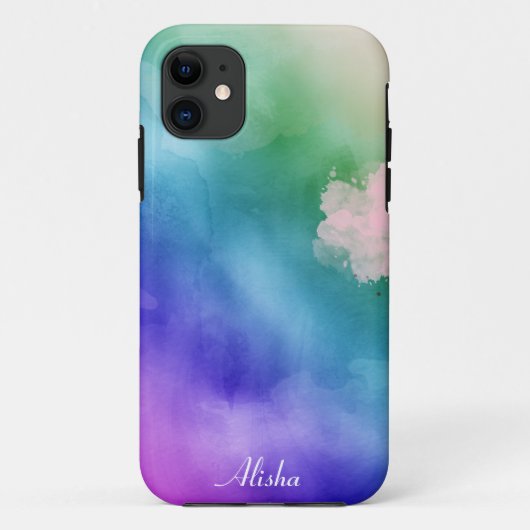 Waterverf Regenboog kleur Naam Case-Mate iPhone Case (Achterkant)