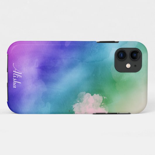 Waterverf Regenboog kleur Naam Case-Mate iPhone Case (Achterkant (horizontaal))