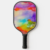 Waterverf regenboog kleuren gepersonaliseerde kuns pickleball paddle (Achterkant)